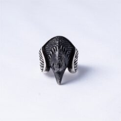 Black Eagle Head Statement Ring