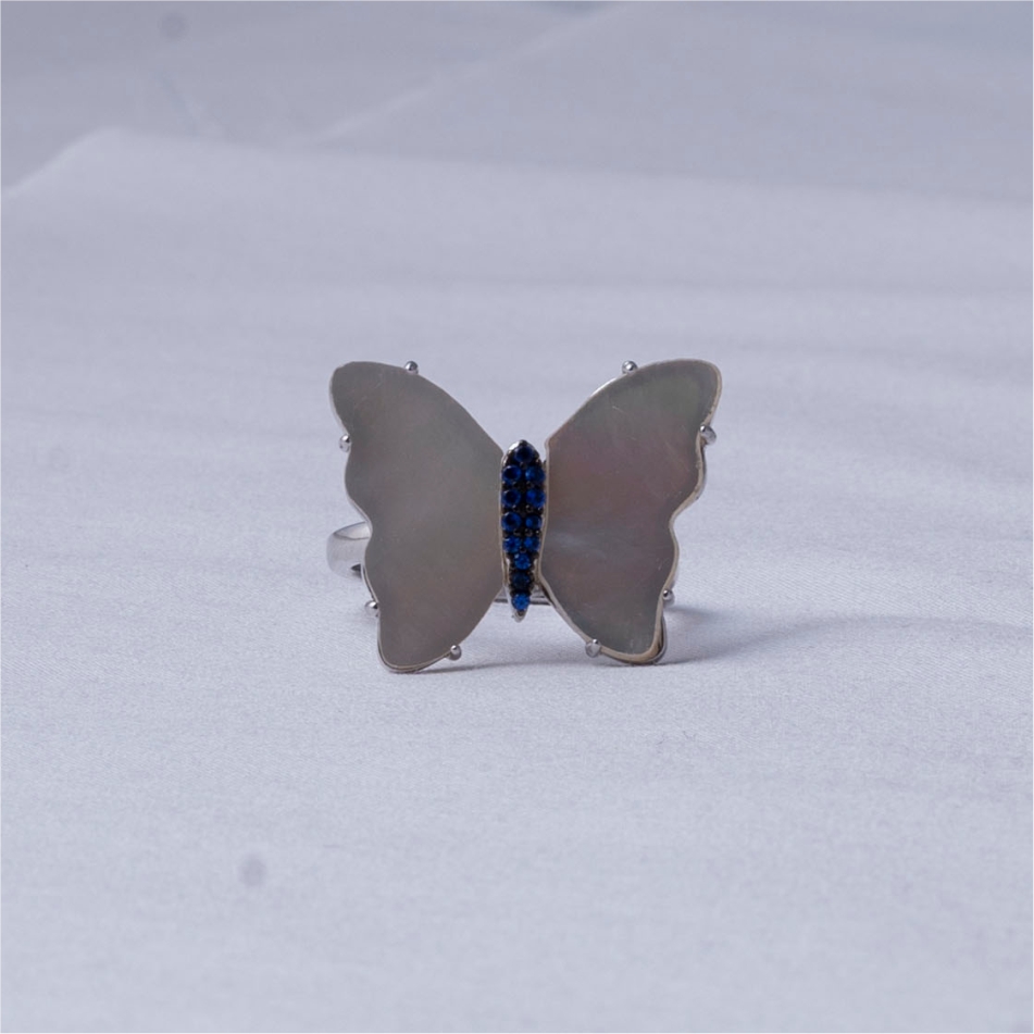 Mother of Pearl Butterfly Statement Ring
