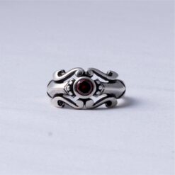 Vintage Gothic Red Stone Men's Ring