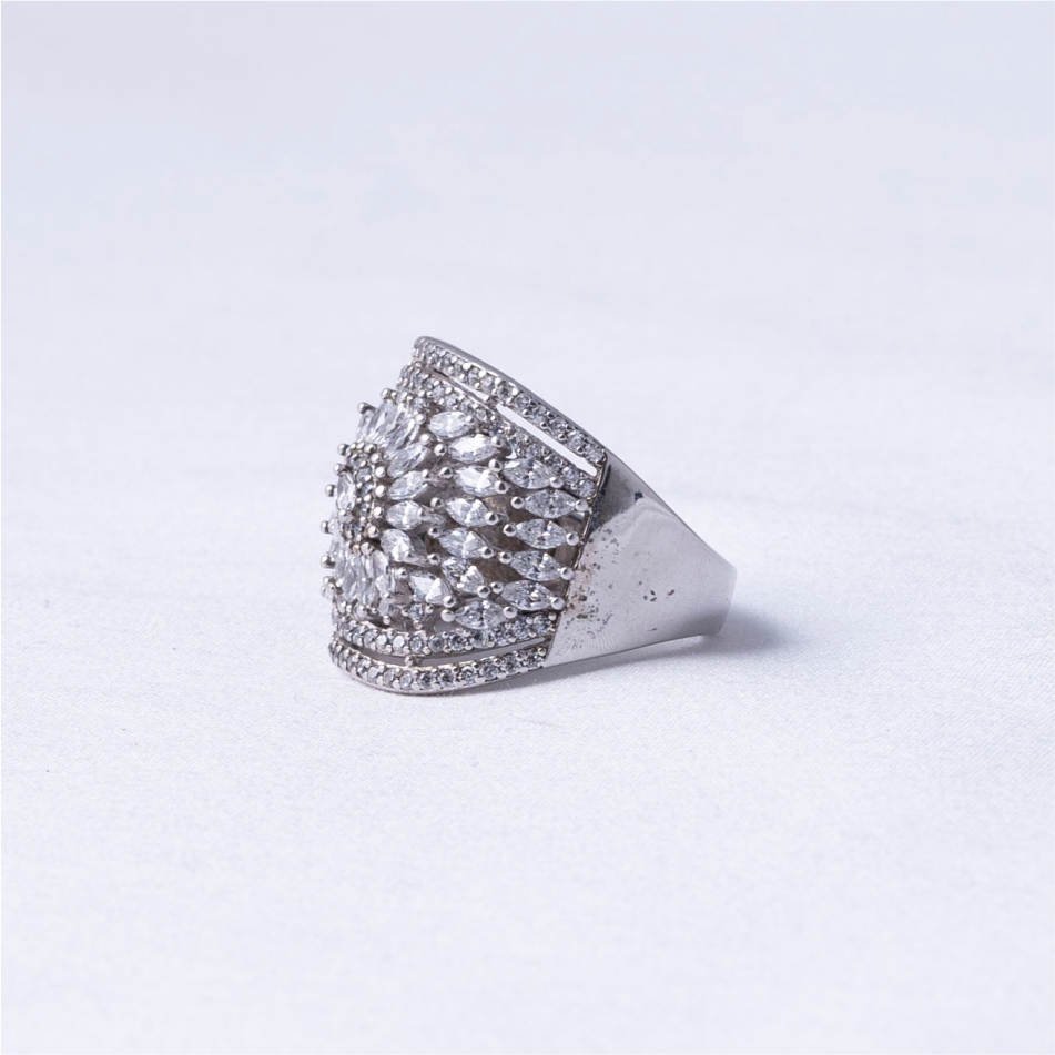 Royal Bloom CZ Statement Ring - Image 3