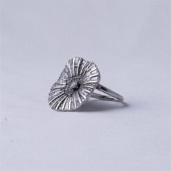 925 Silver Sunburst Halo Statement Ring - Image 3