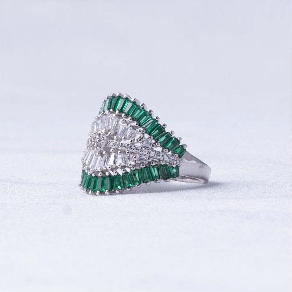 Green Evil Eye 925 Silver Ring - Image 3