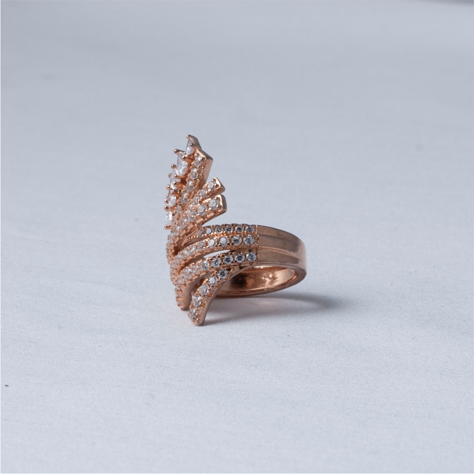Rose Gold Floral Ring - Image 4