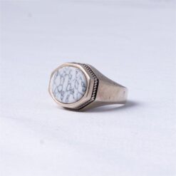 white stone irani cut men's ring