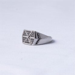 white black stone cz ring