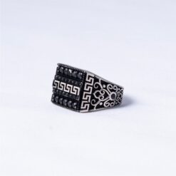 versace cut black diamond ring