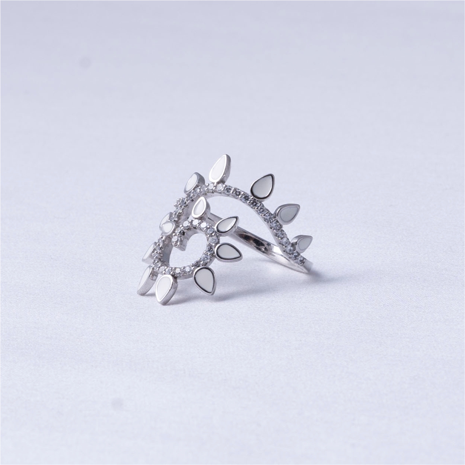 Sunburst Spiral Open Design 925 Silver Ring - Image 3