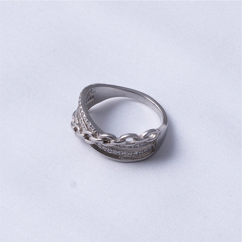 Chain Design Diamond Style 925 Silver Ring - Image 4