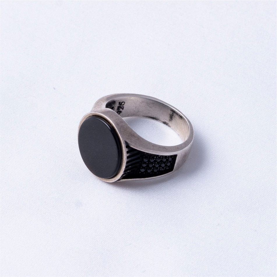 Black Onyx Signet 925 Silver Ring - Image 4