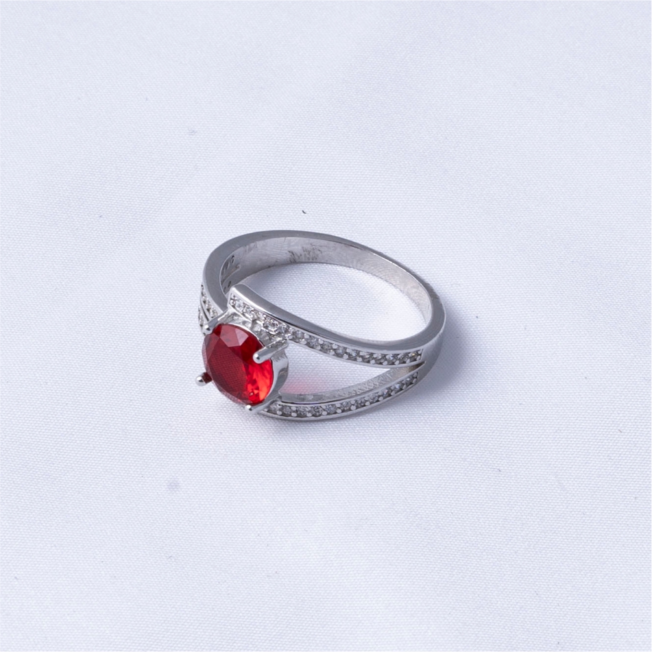 925 Silver Ruby Solitaire Split Shank Ring - Image 4