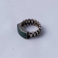 Alternative view of Green Stone Vintage 925 Silver Ring