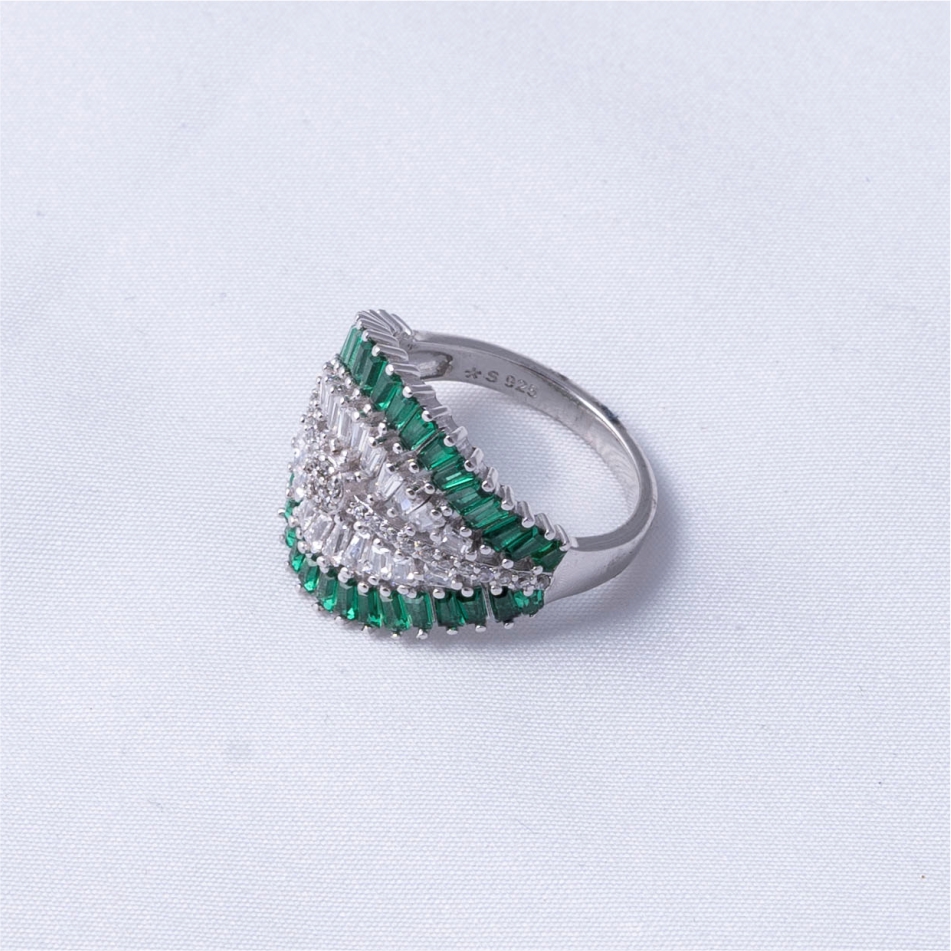 Green Evil Eye 925 Silver Ring - Image 4