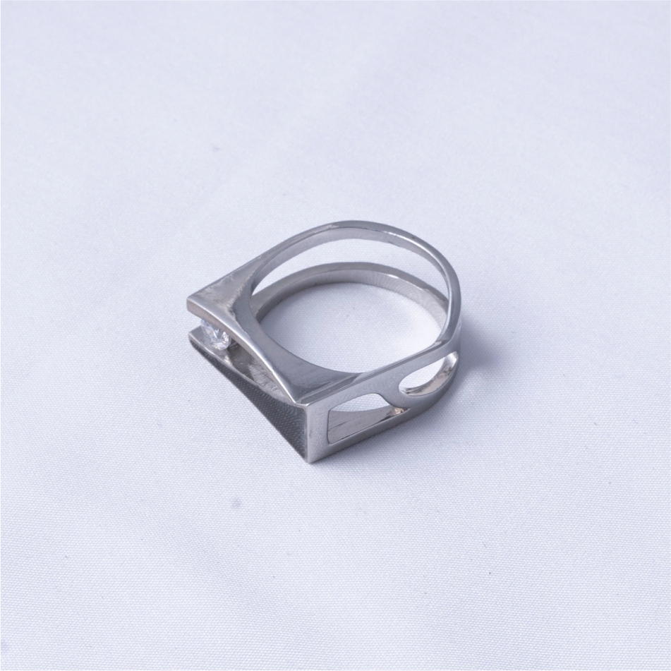 Modern Black Stone 925 Silver Ring - Image 4