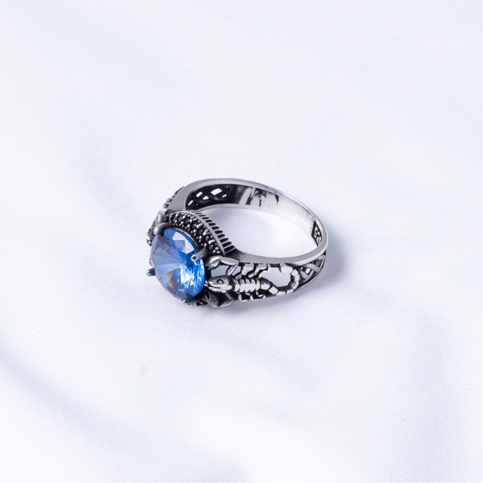 Blue Sapphire Style 925 Silver Ring - Image 4