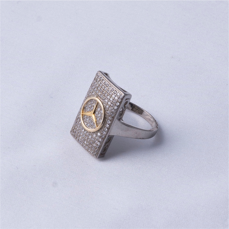 Rectangle Crystal Stone Oxidised 925 Silver Ring - Image 4