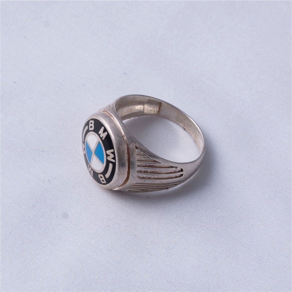 Oval Enamel Oxidised 925 Silver Ring - Image 4
