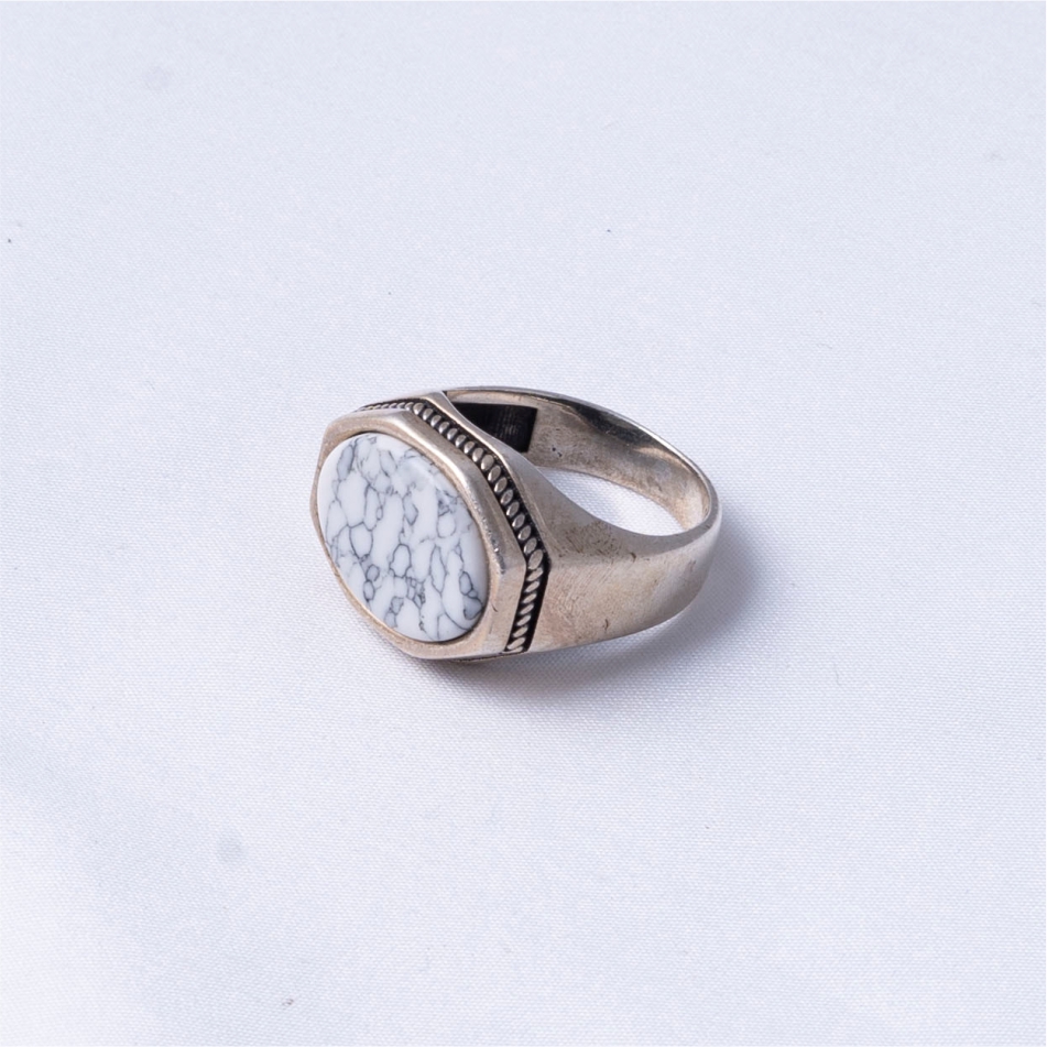 white stone irani cut men's ring
