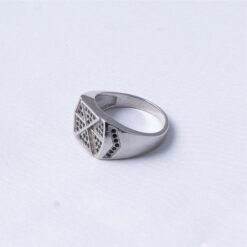 white black stone cz ring