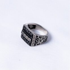 versace cut black diamond ring