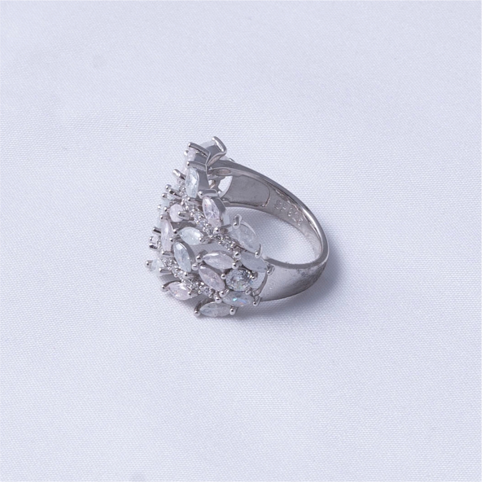 Marquise Leaf Openwork 925 Silver Ring - Image 4