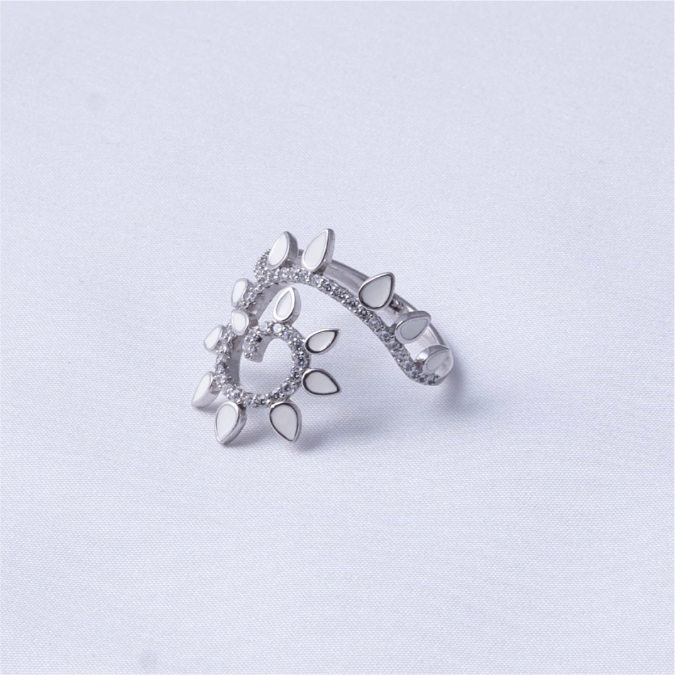 Sunburst Spiral Open Design 925 Silver Ring - Image 4