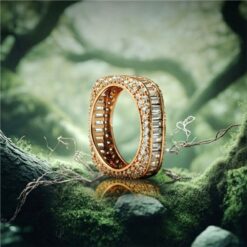 Alternative view of Rose Gold CZ Eternity Band Ring