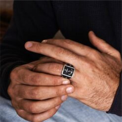 Alternative view of Anchor Design Oxidised 925 Silver Ring
