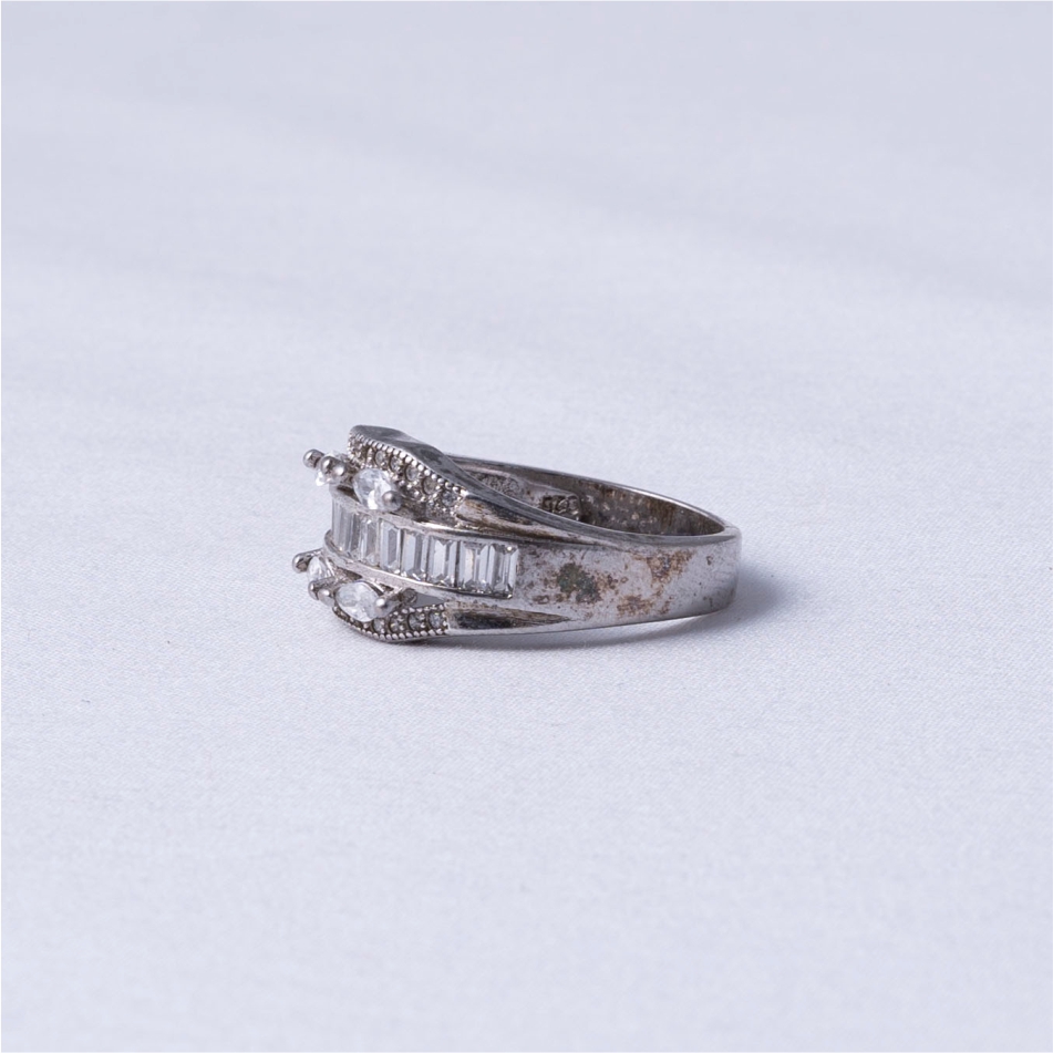 Baguette & Marquise CZ Band Ring - Image 3