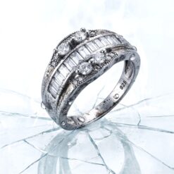 Baguette & Marquise CZ Band Ring