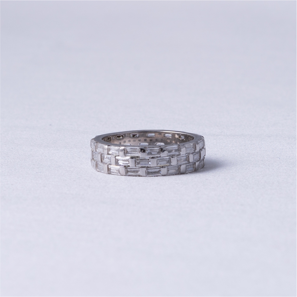 Baguette Stone 925 Silver Ring