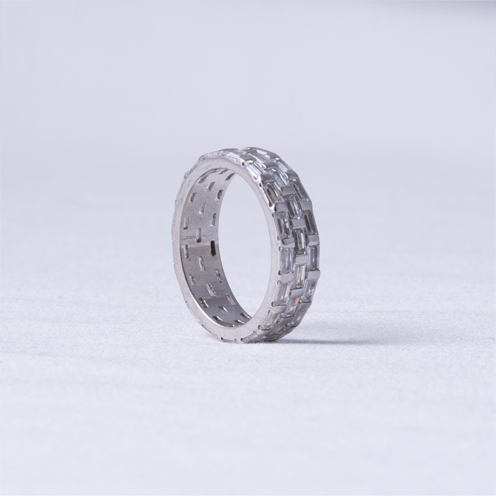 Baguette Stone 925 Silver Ring - Image 4