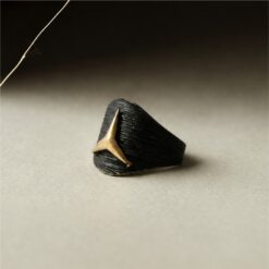 Alternative view of Black Gold Accent 925 Silver Ring