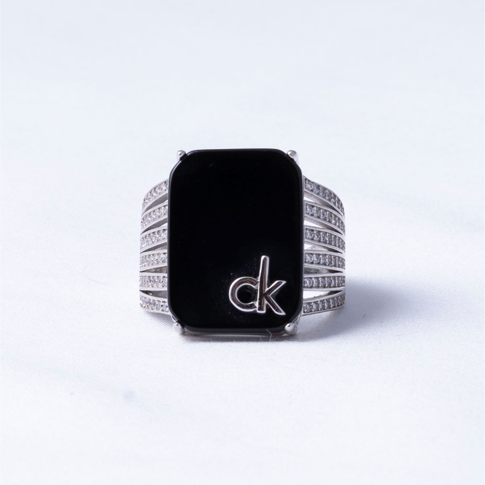 Black Onyx CK 925 Silver Ring