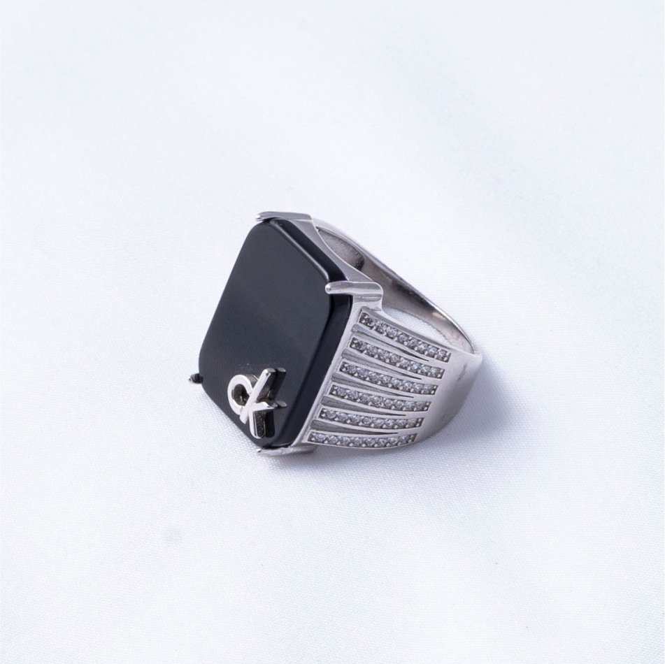 Black Onyx CK 925 Silver Ring - Image 4