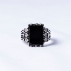 Black Onyx Vintage 925 Silver Ring