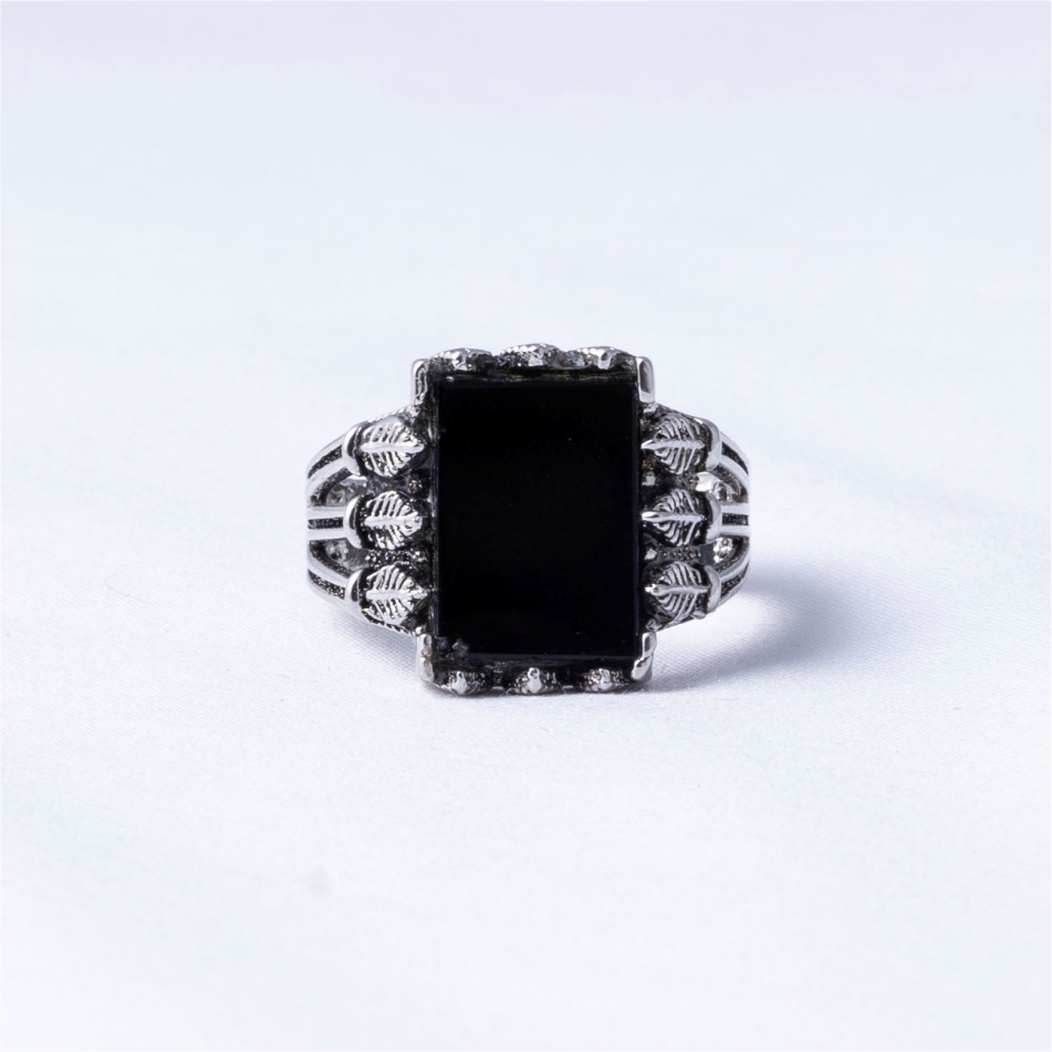 Black Onyx Vintage 925 Silver Ring
