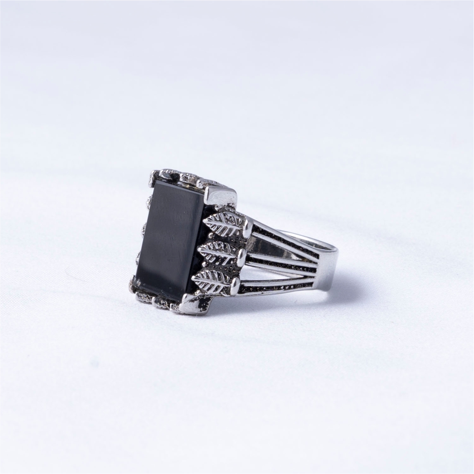 Black Onyx Vintage 925 Silver Ring - Image 3