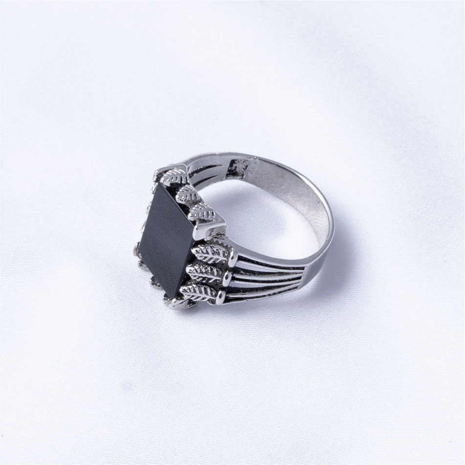 Black Onyx Vintage 925 Silver Ring - Image 4