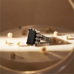 Alternative view of Black Onyx Vintage 925 Silver Ring