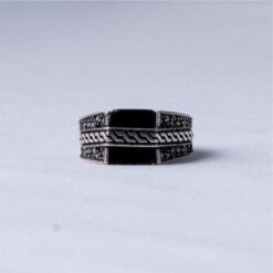 Black Stone Oxidised 925 Silver Ring
