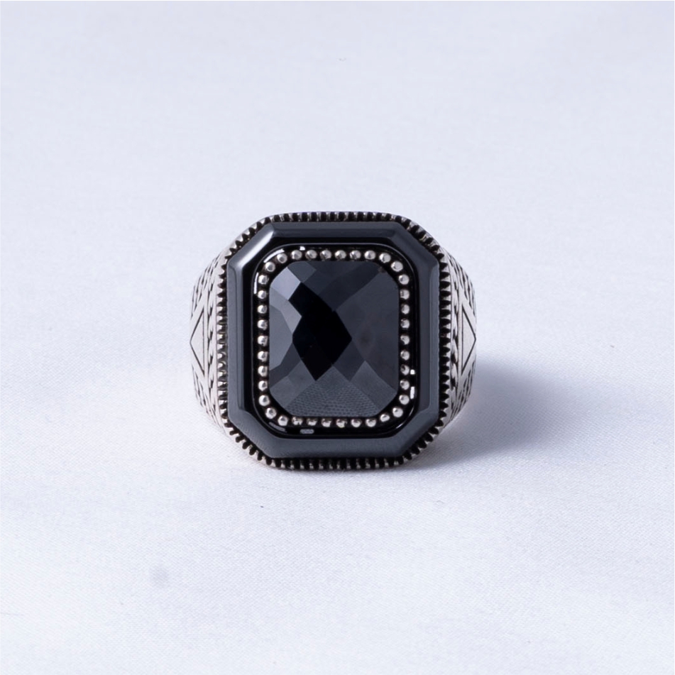 Black Stone Signet 2.0 925 Silver Ring