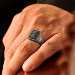 Alternative view of Black Stone Signet 2.0  925 Silver Ring
