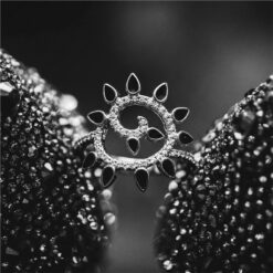 Alternative view of Black & White CZ Spiral Statement Ring