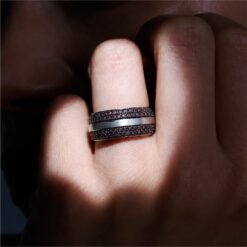 Alternative view of Black cz stone classy bands