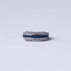 Blue Sapphire Band 925 Silver Ring
