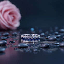 Alternative view of Blue Sapphire Eternity Band