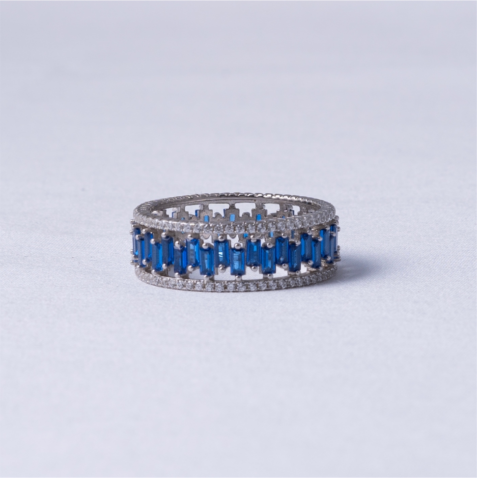 Blue Sapphire Eternity Band