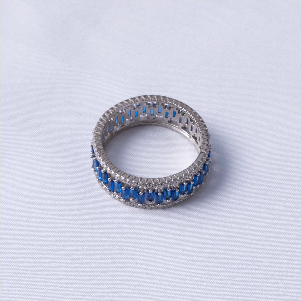 Blue Sapphire Eternity Band - Image 3