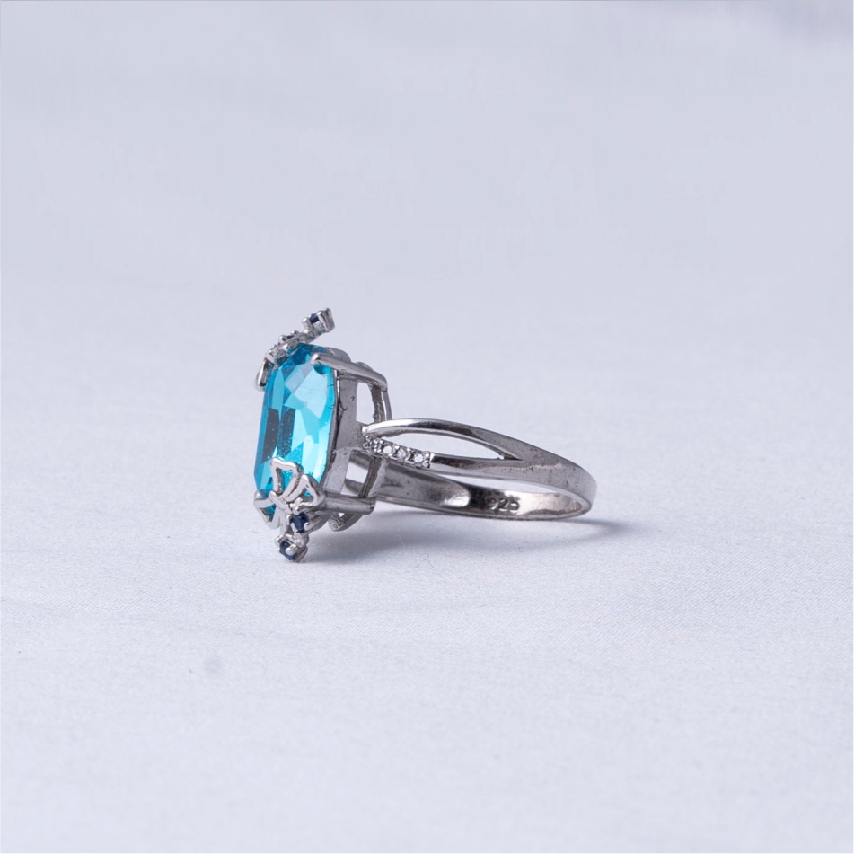 Blue Stone Butterfly 925 Silver Ring - Image 3