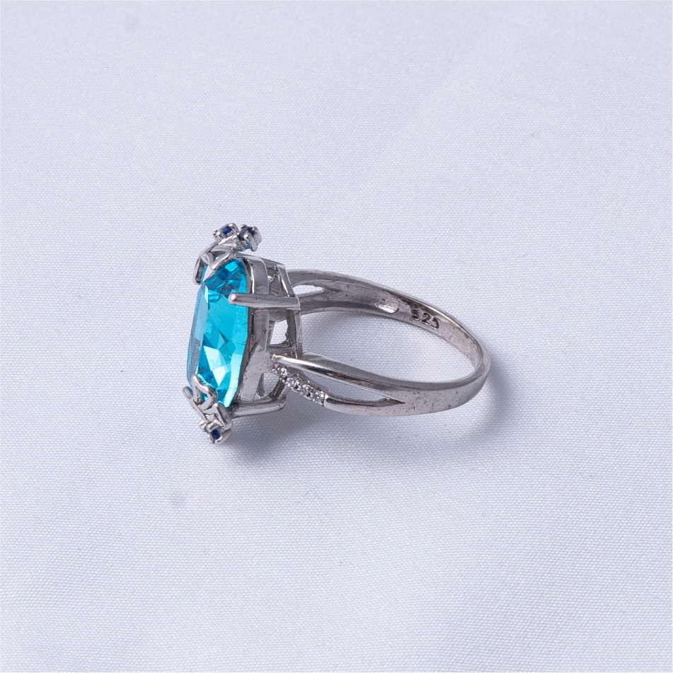 Blue Stone Butterfly 925 Silver Ring - Image 4